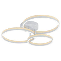 39895 Потолочный светильник CADINARO, LED 1Х12,5W, 1800lm, LED 2Х15,5W, 4500lm, L730, B550, H145, сталь, дерево, серый, коричневый//пластик, белый