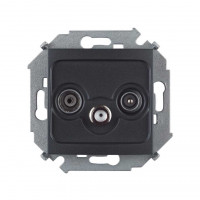 Simon Simon15 Розетка R-TV-SAT одиночная, винтовой зажим, графит, 1591466-038