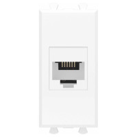 Телефонная розетка RJ-12 без шторки модульная, Avanti, Белое облако, 1 модуль