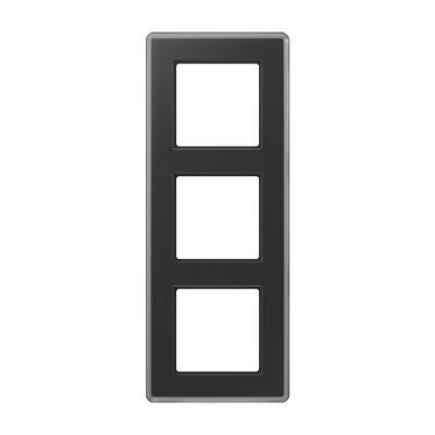 Рамка на 3 поста, стекло черный, Jung