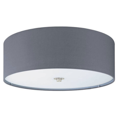 94921 Светильник потолочный PASTERI, 3х60W (E27), ?475, H195, никель мат./текстиль, серый