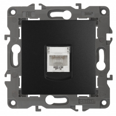 ЭРА 14-3107-05 Elegance Антрацит Розетка комп RJ45