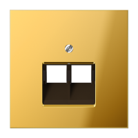 Крышка для сдвоенной телефонной и компютерной розетки  UAE; металл цвета золота, GO2969-2UA