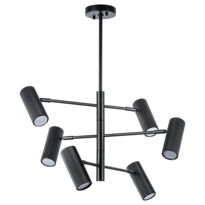 Lightstar 718267 (MD2166-6A) Люстра ROMA 6х28W GU10 (led) MATT BLACK (в комплекте)