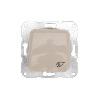 DEA Розетка 1-ая керамика с/з с крышкой с/у 16А мех. Беж KRANZ (1/10/120) , KR-78-0246