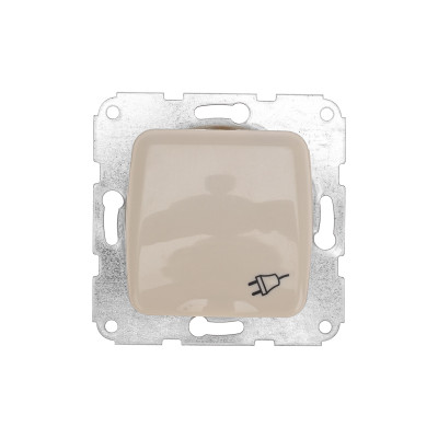 DEA Розетка 1-ая керамика с/з с крышкой с/у 16А мех. Беж KRANZ (1/10/120) , KR-78-0246