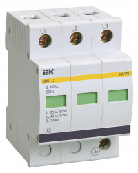 KARAT ОПС1-C УЗИП 3P In=20кА Un=400В Im=40кА IEK, MOP20-3-C