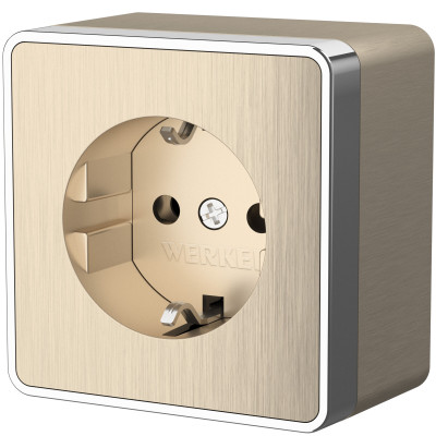 Werkel W5071010/ Розетка с заземлением Gallant (шампань рифленый), a051038