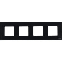 N2274 CN - Рамка 4-постовая, серия Zenit, стекло чёрное - 2CLA227400N3101