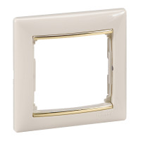 Legrand Рамка 1 пост - Legrand Valena - слоновая кость/золотой штрих, 774151