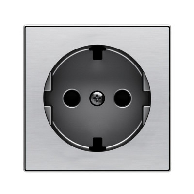 ABB SKY Нержавеющая сталь Накладка для розетки SCHUKO с плоской поверхностью