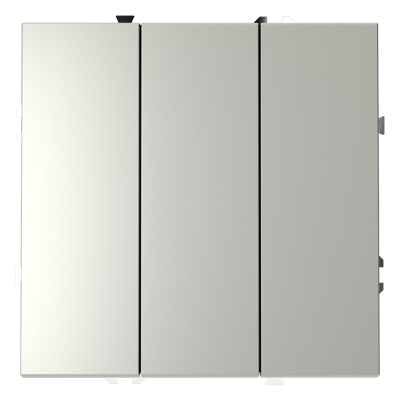 Выключатель встраиваемый VOLTUM S70 трехклавишный 10А, (сталь), VLS030105