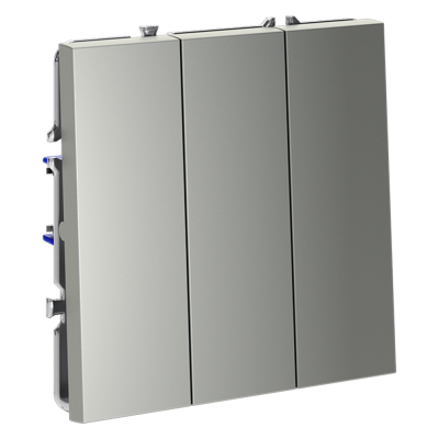 Выключатель встраиваемый VOLTUM S70 трехклавишный 10А, (сталь), VLS030105