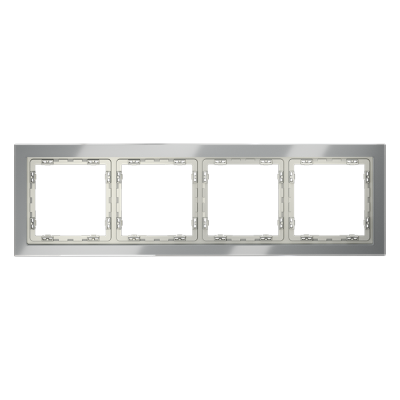 Рамка стеклянная VOLTUM S70 на 4 поста, (сталь, стекло), VLS110405
