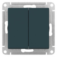 ATN000873 - ATLASDESIGN 2-клавишный ПЕРЕКРЕСТНЫЙ ПЕРЕКЛЮЧАТЕЛЬ, сх.7+7, 10АХ, механизм, ИЗУМРУД, Systeme Electric