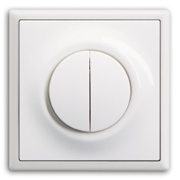 ABB Выключатель 2-клавишный, вставка - белый, рамка - белый, серия Impus