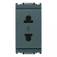 Vimar Розетка 2P 15A стандарт США + европейский стандарт D4,8 серая, 16233