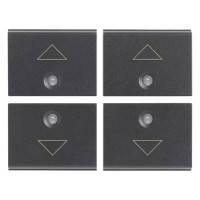 Vimar 4 половинки одномодульной клавиши с символом "стрелка", серые, 16841.3