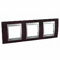 MGU66.006.0M3 - UNICA TOP РАМКА 3-постовая, горизонтальная, АЛЮМИНИЙ/ВЕНГЕ
