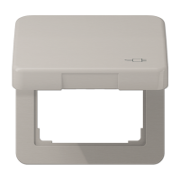 Рамка с подпружиненной крышкой для механизмов 50*50, с символом "Вилка", CD590KLSOCPT Рамка с подпружиненной крышкой для механизмов 50*50, с символом "Вилка", CD590KLSOCPT