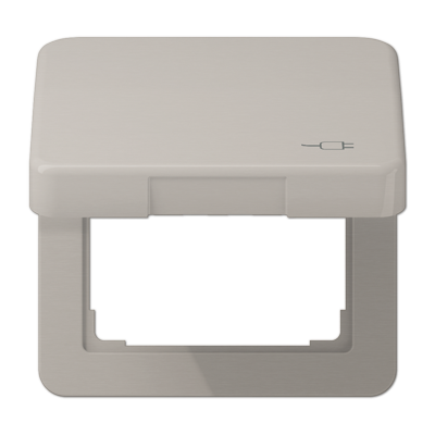 Рамка с подпружиненной крышкой для механизмов 50*50, с символом "Вилка", CD590KLSOCPT