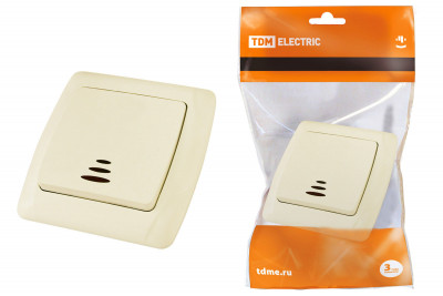 Выключатель 1 кл. с подсветкой 10А сл. кость "Онега" TDM Electric, SQ1805-0033