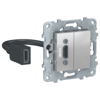 Unica New Розетка HDMI, алюм. Unica New Розетка HDMI, алюм.