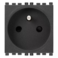 Vimar Розетка 2P+T 16A французский стандарт, с антибактериальным покрытием, серая, 19212.AB