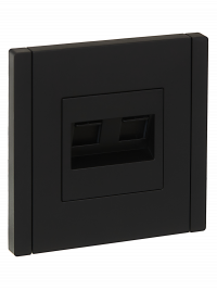 FORTE&PIANO Роз. комп. 2-ая RJ45 кат.6 FP134 чер. IEK, FP-K20-2-K02