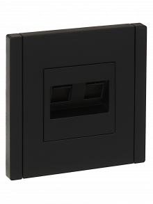 FORTE&PIANO Роз. комп. 2-ая RJ45 кат.6 FP134 чер. IEK, FP-K20-2-K02