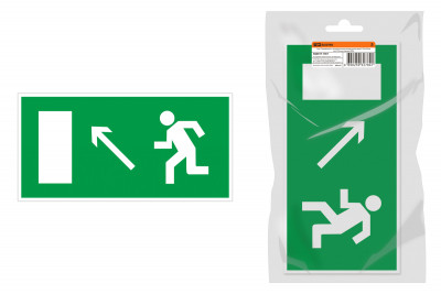 Знак "Направление к эвакуационному выходу налево вверх" 350х124мм для ССА инд. упаковка TDM Electric, SQ0817-1001
