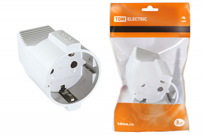 Кабельная розетка 2П+З  с з/ш 16А 250B белая TDM Electric, SQ1806-0031