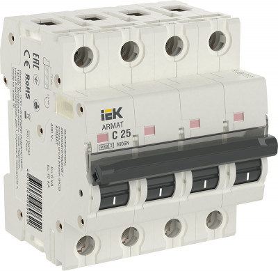 ARMAT Автоматический выключатель M06N 4P C 25А IEK, AR-M06N-4-C025