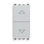 Vimar Две кнопки взаимоблокируемые NO+NO 10A ,серебро матовое, 20062.N