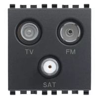 Vimar Розетка TV-FM-SAT концевая с 3 выходами, серая, 20303