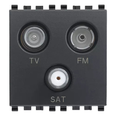 Vimar Розетка TV-FM-SAT концевая с 3 выходами, серая, 20303