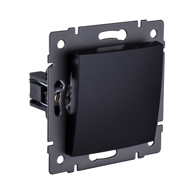 Выключатель 1-клавишный 10А/250В, изогнутый, черный Kollinger REA-R-001BK для Aspekt, Eleganz, Reflex