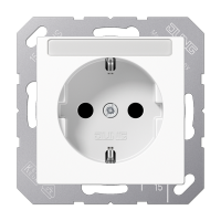 Штепсельная розетка SCHUKO 16A 250V~ с защитой от детей; с полем для надписи; термопласт; белая, A1520BFKINAWW