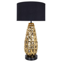 Arte Lamp TAIYI, Светильник настольный интерьерный, цвет арматуры - ЗОЛОТО, цвет плафона/декора - ЧЕРНЫЙ, 1х40W E27, A4002LT-1GO