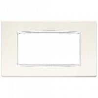 20654.B01 - Vimar Накладка классика на 4 модуля арктическая белая с белым обрамлением