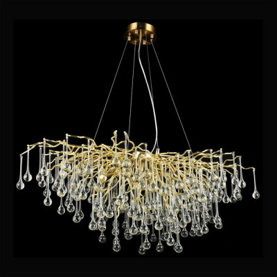 LUSSOLE Adams Люстры подвесные, цвет основания - матовое золото, плафон - стекло (цвет - прозрачный), 13x40W G9, LSP-8606