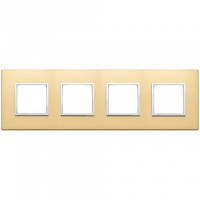 Vimar Накладка Eikon Evo на 8 модулей (2+2+2+2) расстояние между центрами 71мм, сатинированное золото, 21669.10