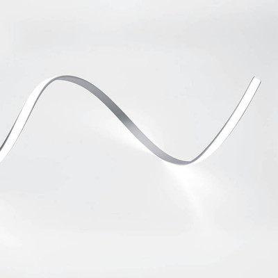 Профиль алюминиевый гибкий "накладной", серебро, CAB264 с матовым экраном, 2 заглушками, 4 крепежами в комплекте, Feron 10361