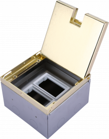 Donel Лючок в пол 6 мод. (2 мод. 45х45 мм. + 2 мод. 22.5х45 мм.), латунь, в уровень с напольным покрытием, DFB6SBRLVL