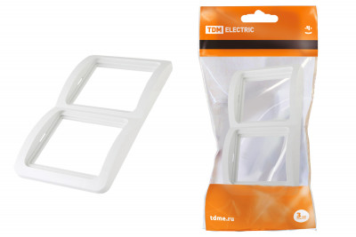 Рамка 2-ая вертикальная белая "Валдай" TDM Electric, SQ1804-0018