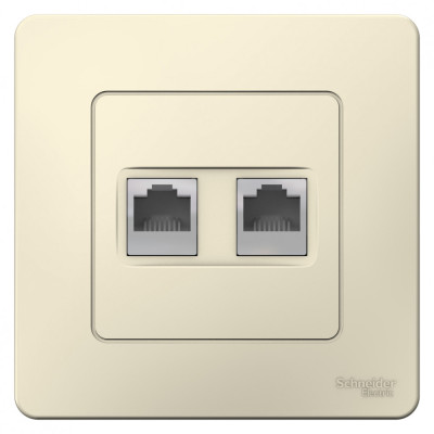 BLANCA С/У РОЗЕТКА двойная компьютерная RJ45, кат.5E, МОЛОЧНЫЙ