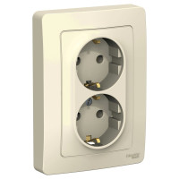 BLANCA С/У РОЗЕТКА двойная с заземлением без шторок, 16А, 250В, МОЛОЧНЫЙ BLANCA С/У РОЗЕТКА двойная с заземлением без шторок, 16А, 250В, МОЛОЧНЫЙ