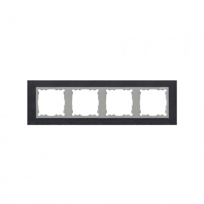 Simon S82N Рамка 4-ная, сталь матовая чёрная - алюминий (металл), 82947-38