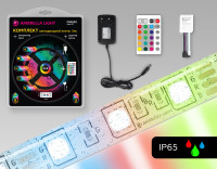 Комплект светодиодной ленты 12В 5050 60Led 14.4Вт/м Цветная RGB IP65 5м, AMBRELLA LIGHT, GS2502