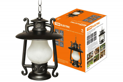 Светильник садово-парковый "Кантри" 60 Вт, подвес, матовое/черный, Е27, TDM Electric, SQ0330-0100